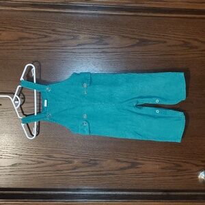Vintage Toddler Green Corduroy Overalls Size 18 Months